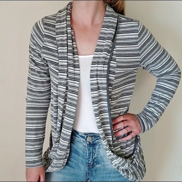 41 HAWTHORN Cardigan Concord Striped Draped Pocket Casual Comfy Size Small NWT - Picture 3 of 11